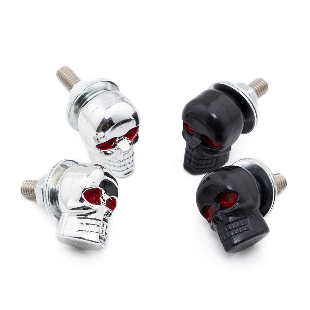 2x Skull License Plate Frame Bolts Screw Nuts Fastener 6mm for Harley for Honda Q
