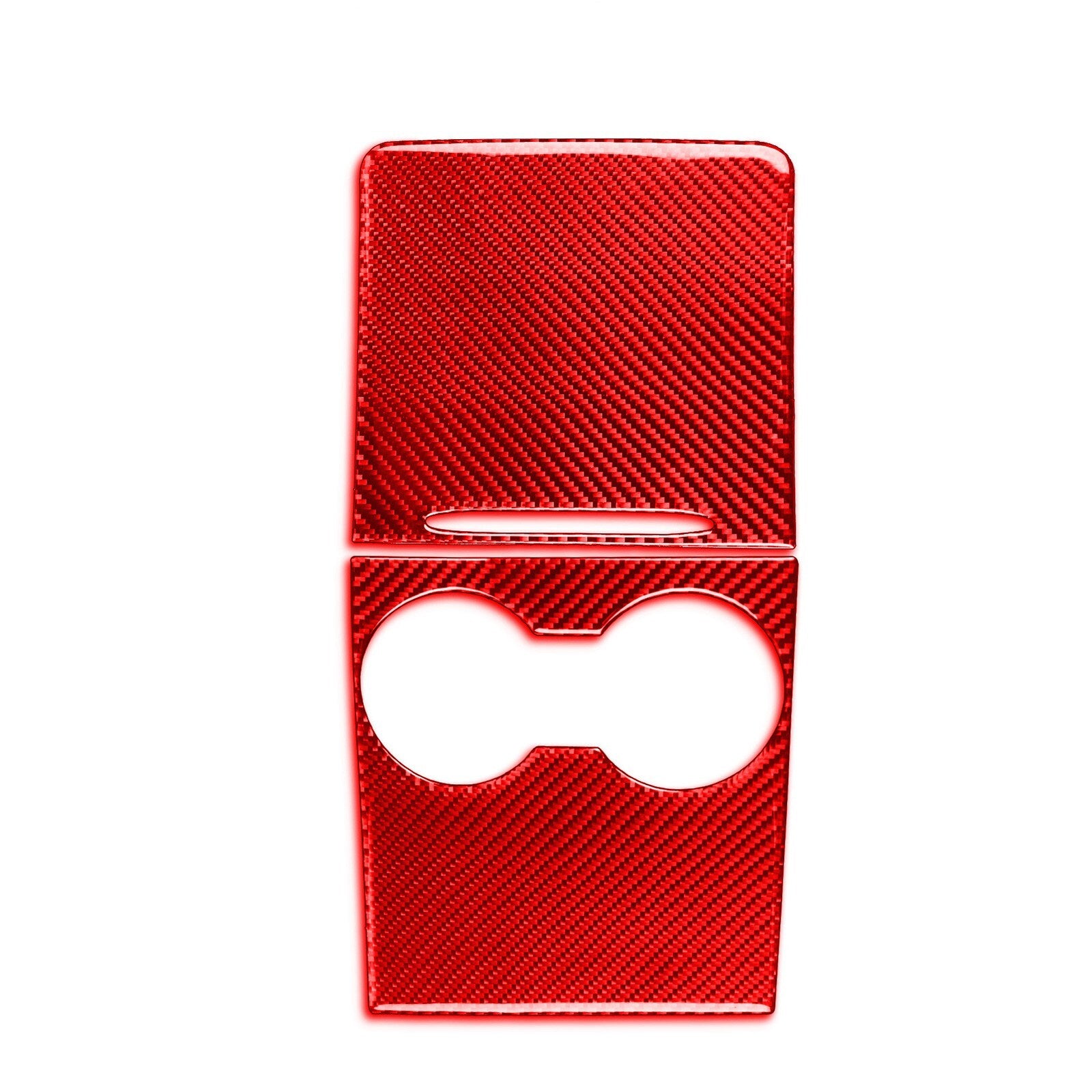 Red Carbon Fiber Center Console Cup Holder Panel Cover for Tesla Model Y 20-22 Q