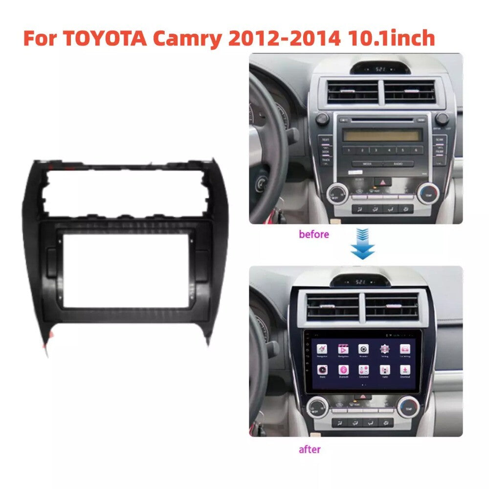 For 2012-2014 for Camry Car Stereo Radio Fascia 2 Din Frame Trim Black New n