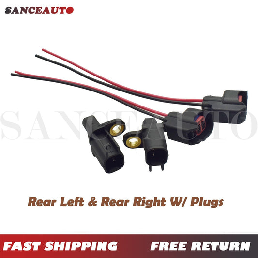 Rear ABS wheel speed sensor with connector 4-piece set suitable for Volvo C30, for Lincoln , for Jaguar - n