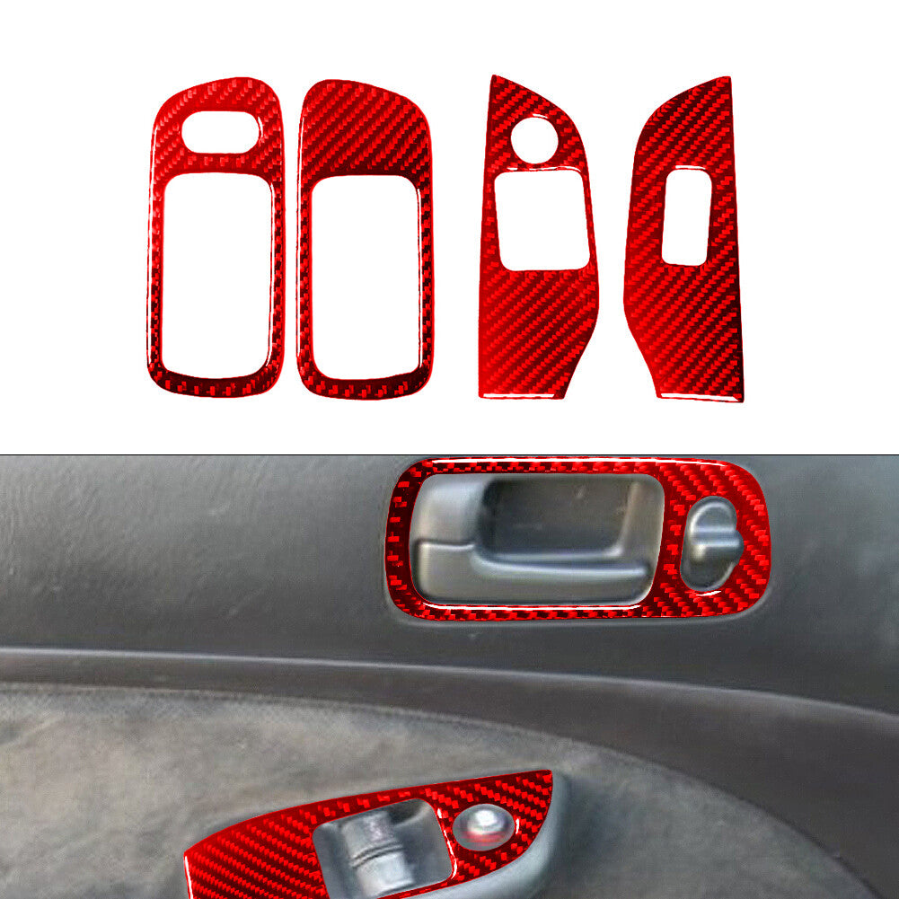 Carbon Fiber Rearview Mirror Decorative Strip Trim For Taycan 2019-2022 v