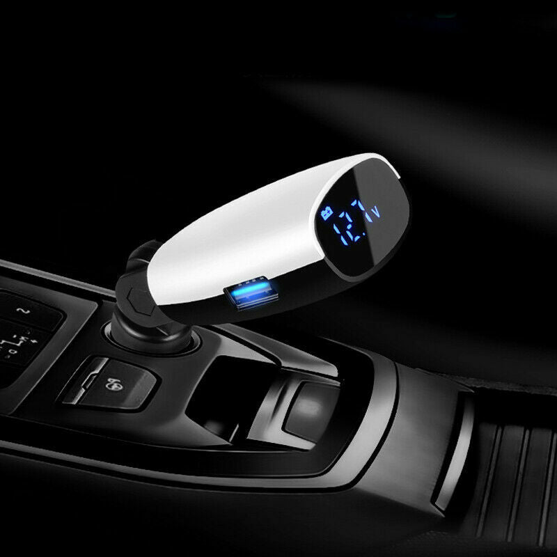 12V 3.1A Dual USB Car Cigarette Lighter Adapter Charger + 90° Rotating LCD Screen n