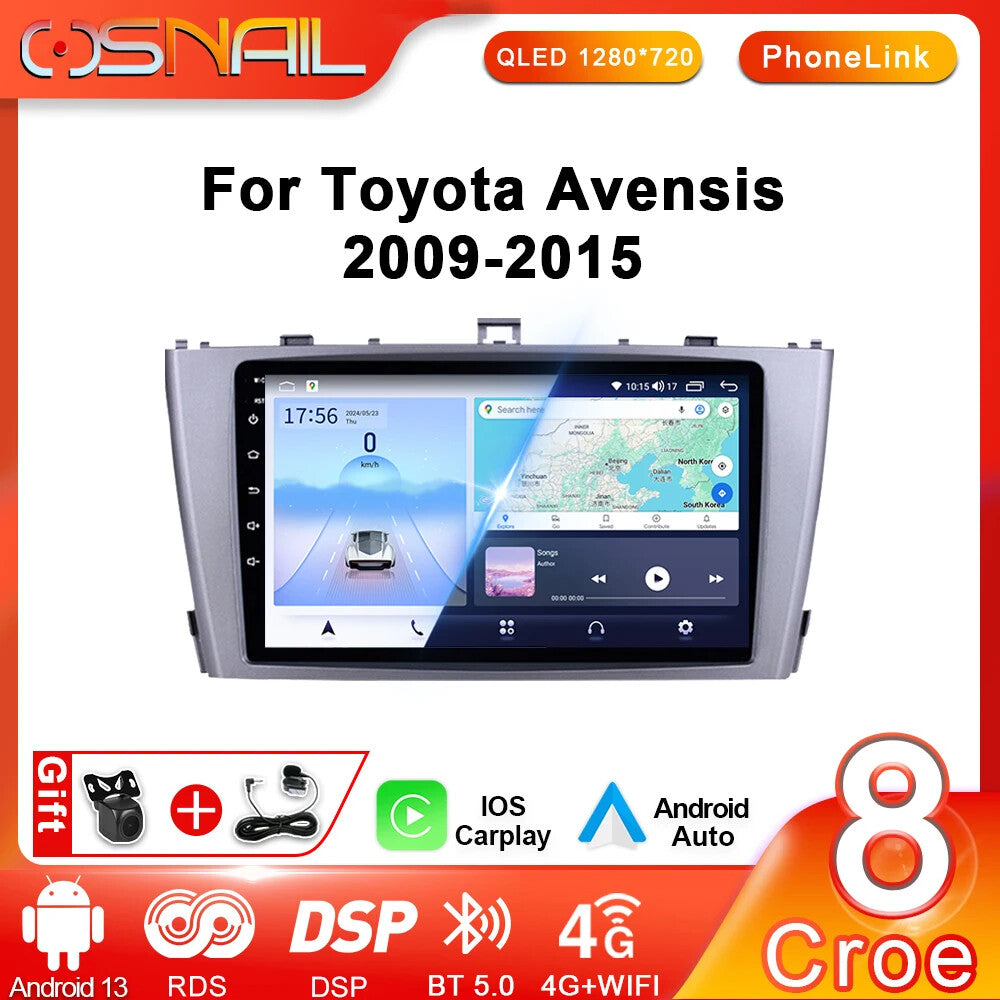 for Toyota Avensis 3 Multimedia Video Player Stereo CarPlay Auto GPS Car Radio