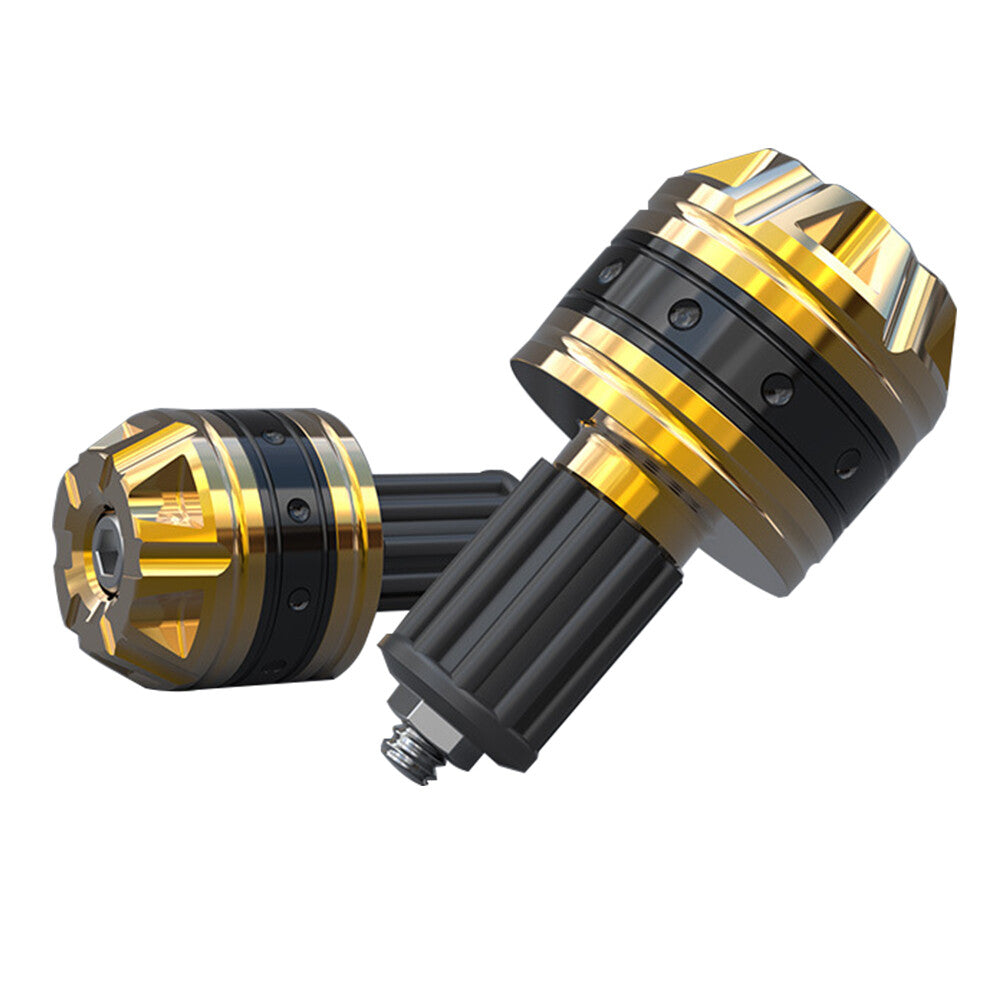 CNC Aluminum Motorcycle Handle Grips End Bar Handlebar Plug Cap Slider Gold Q