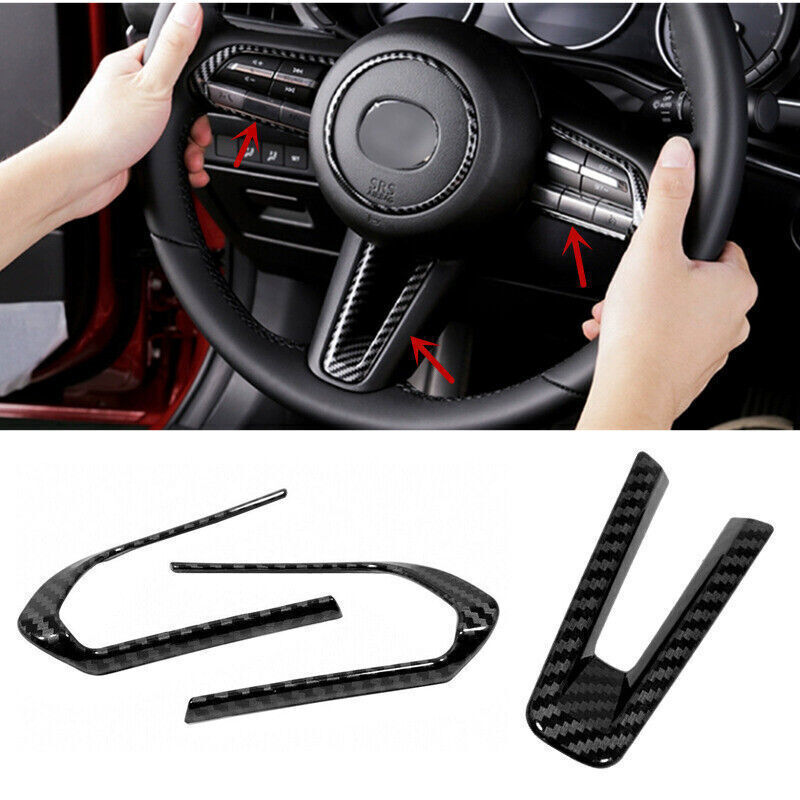3P for Mazda CX-50 CX50 2023-25 Carbon Fiber ABS Steering Wheel Decor Cover Trim