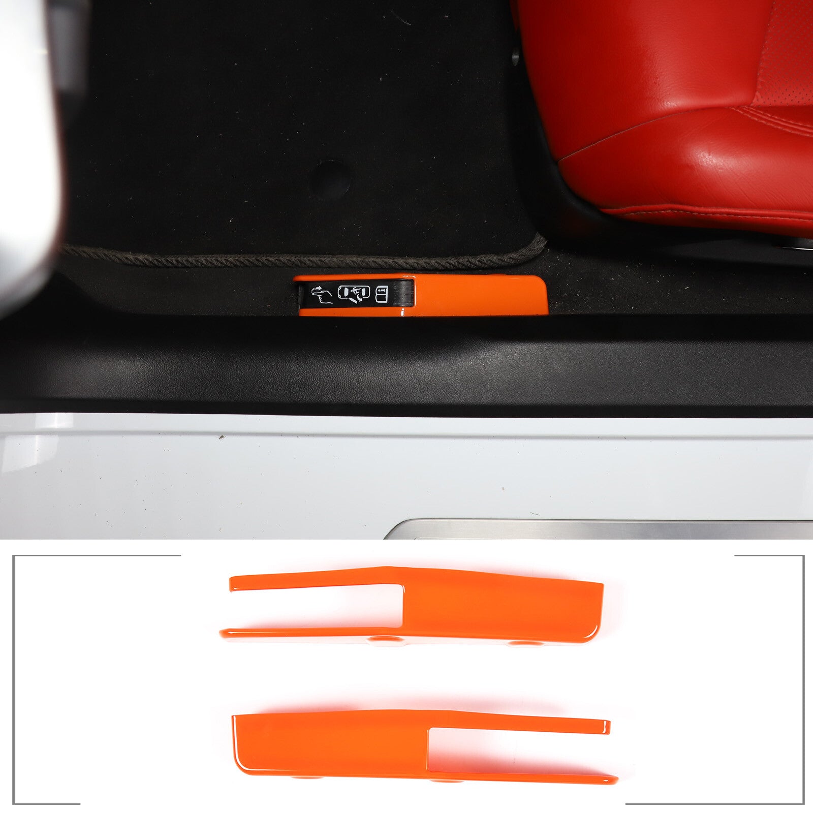 4X Carbon Fiber Inner Window Switch Panel Cover Trim For Tundra 2022 2023- v