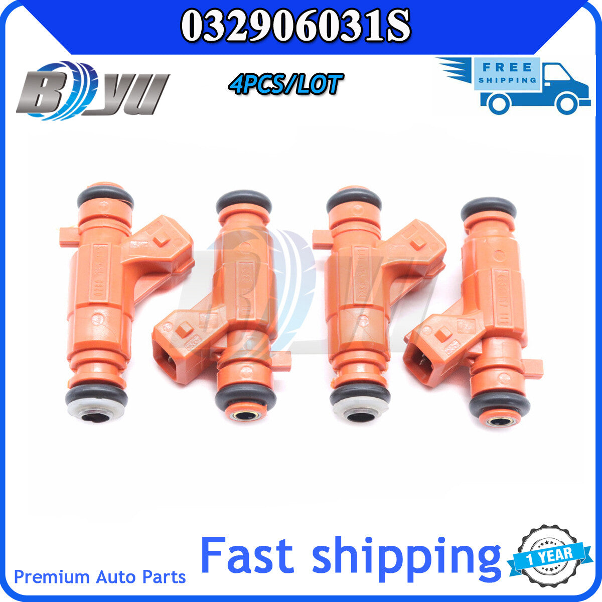 Fuel injector 032906031S 4-piece set suitable for 2007-2014 for Golf Voyage 1.0L 8V- v