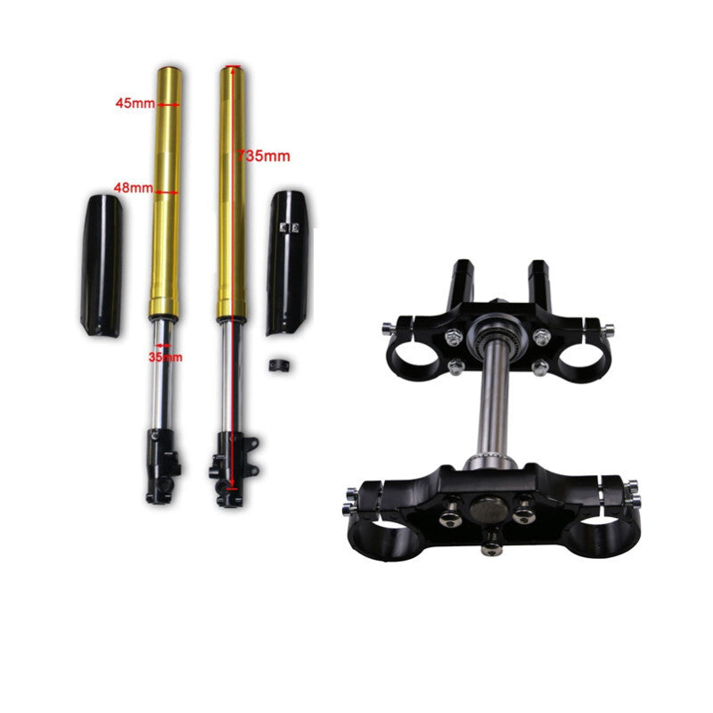 735mm Front Forks Suspension Triple Tree Clamp Kit 110cc 125cc Pit Dirt Bike