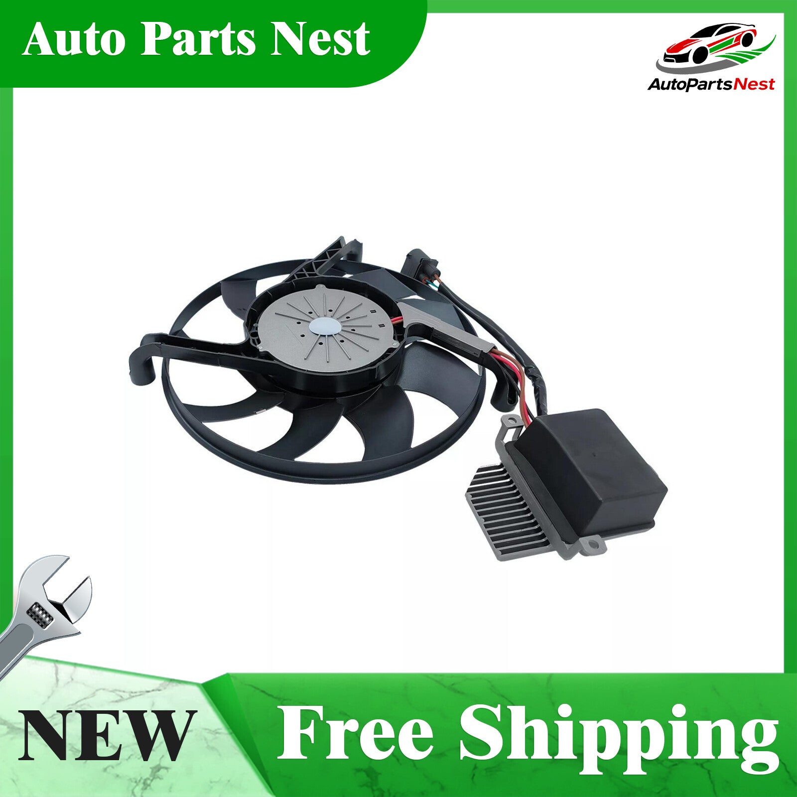 Left Radiator Cooling Fan Fits for VW Phaeton 4.2L 6.0L 2004-2006 3D0959453F Q