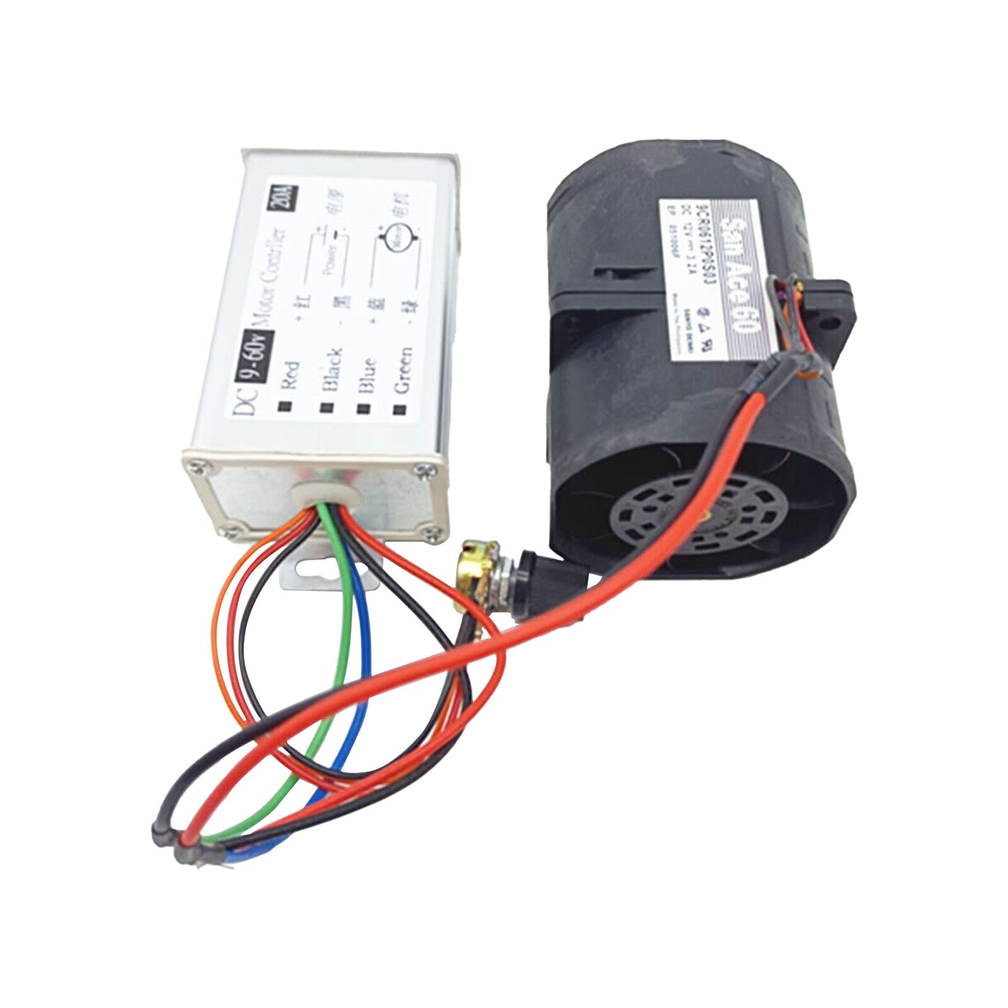Car Electric Turbine Turbo Dual Fan Turbocharger Boost Intake Fans Controller AT