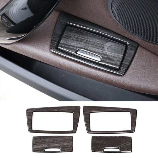 Rear Door Ashtray Panel Decor Trim for BMW X1 F48 2016-2021 ABS Black Wood Grain