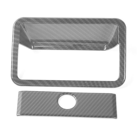 for Ford F150 F-150 15-2020 Carbon Fiber for Co -Pilot Storage Box Handle Bowl Trim