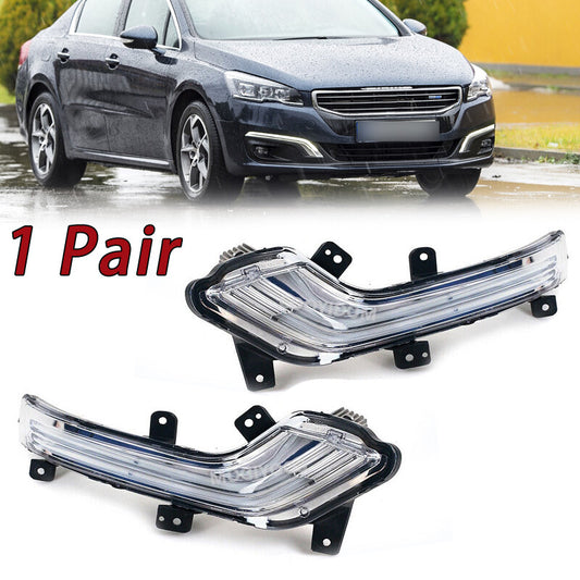 LHRH Front LED Daytime Running Lights and Fog Lights for Peugeot 508 2015 and 2016 Cars