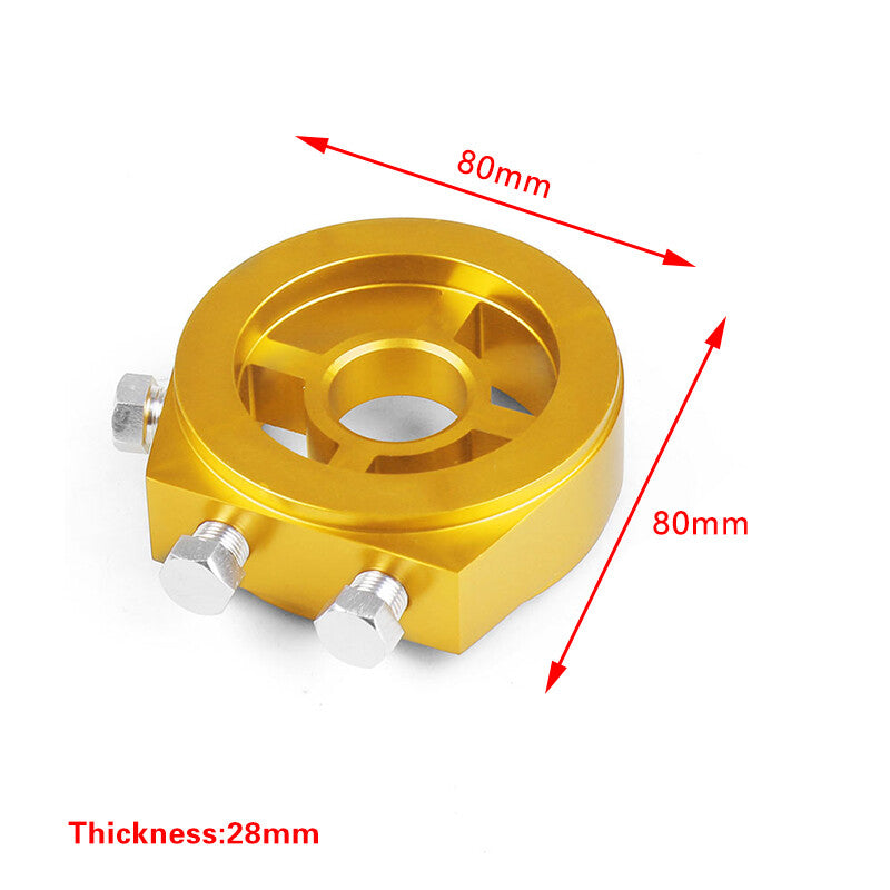 M20x1.5 3/4-16UNF Oil Cooler Filter Sandwich Plate Male Adapter 1/8 NPT Gold Q
