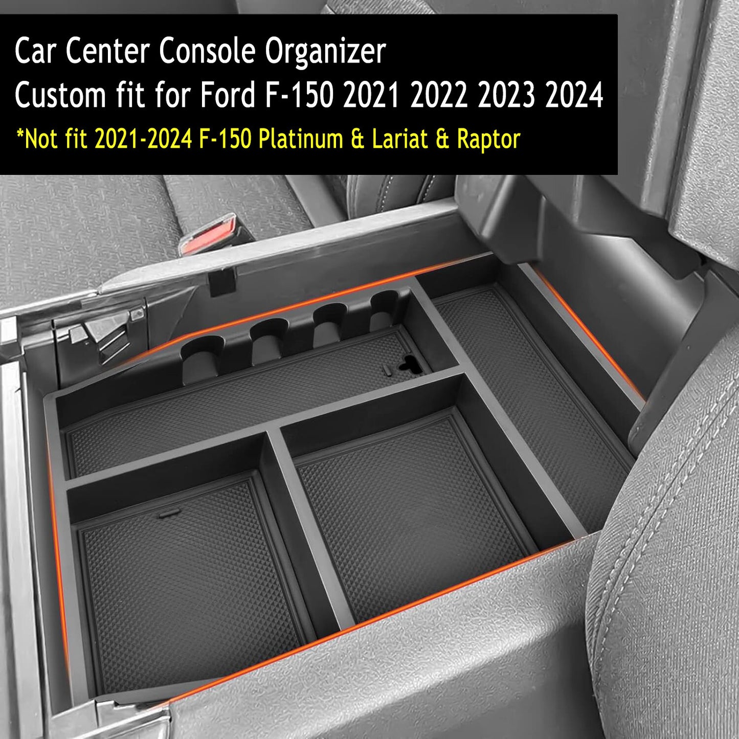 Suitable for 2021-2024 Cab Center Console Armrest Storage Box/Tray n