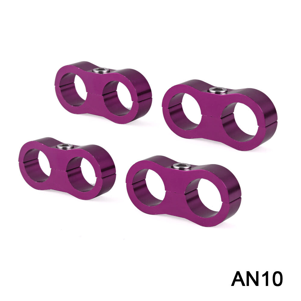 4pcs AN10 Braided Hose Separator Clamp Fitting Adapter Bracket 10AN Q