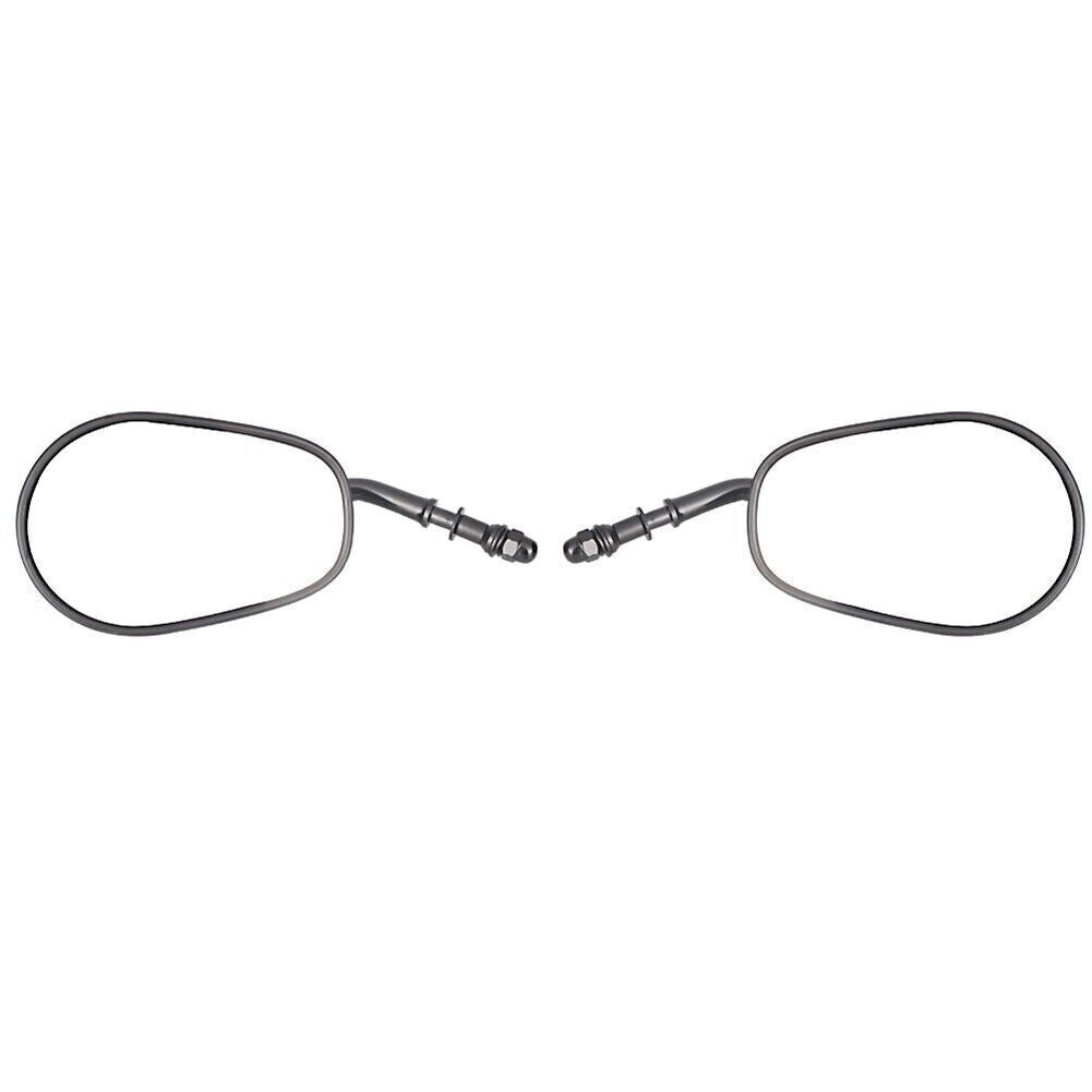 Pair Oval Universal Motorcycle Rear View Mirrors for Harley Street Bob FXDB