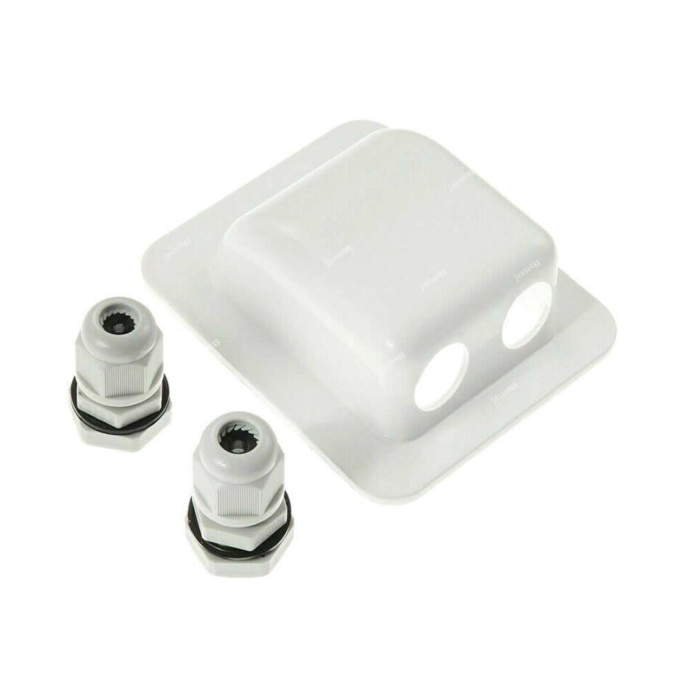 Roof Top Solar Panel Double Cable Entry Gland Box For Camper Caravan Boat White Q
