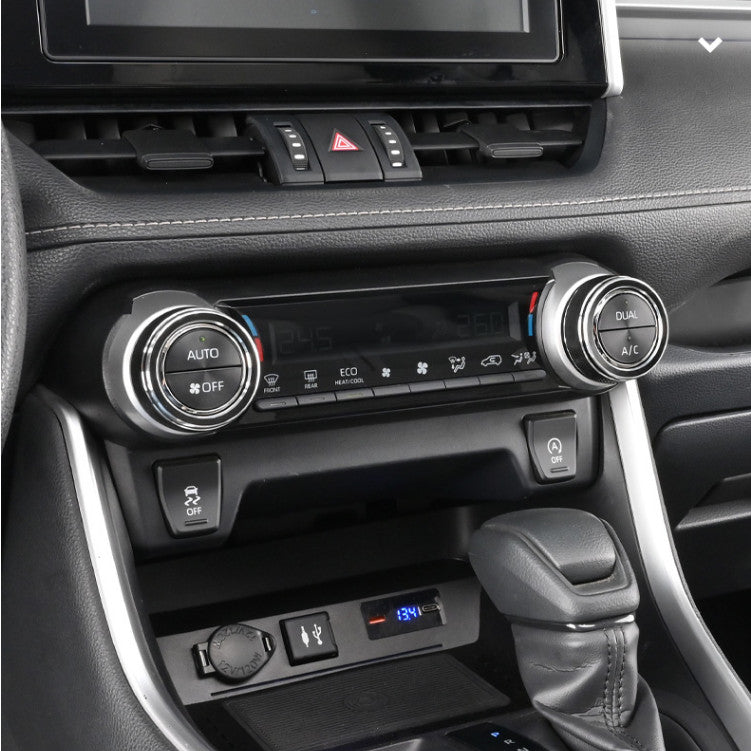 Black Console Air Condition Adjust knob Ring Cover For RAV4 2019-2023 v