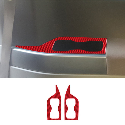 2x Red Carbon Fiber Interior Multimedia Console Cover Trim for Audi A4 B9 17-19 v