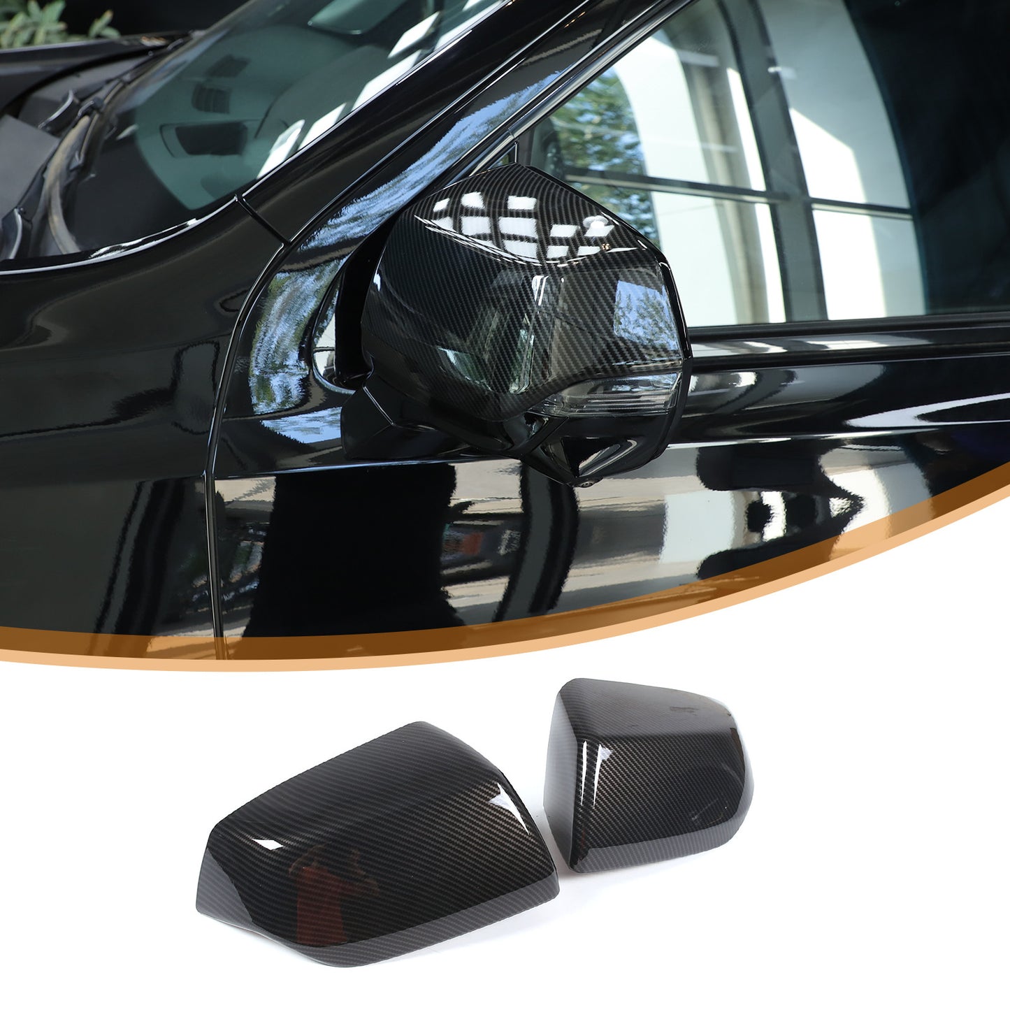 Yellow Carbon Fiber Center Side Ventilation Strip Trim for Corvette C8 2020 - 2023- v