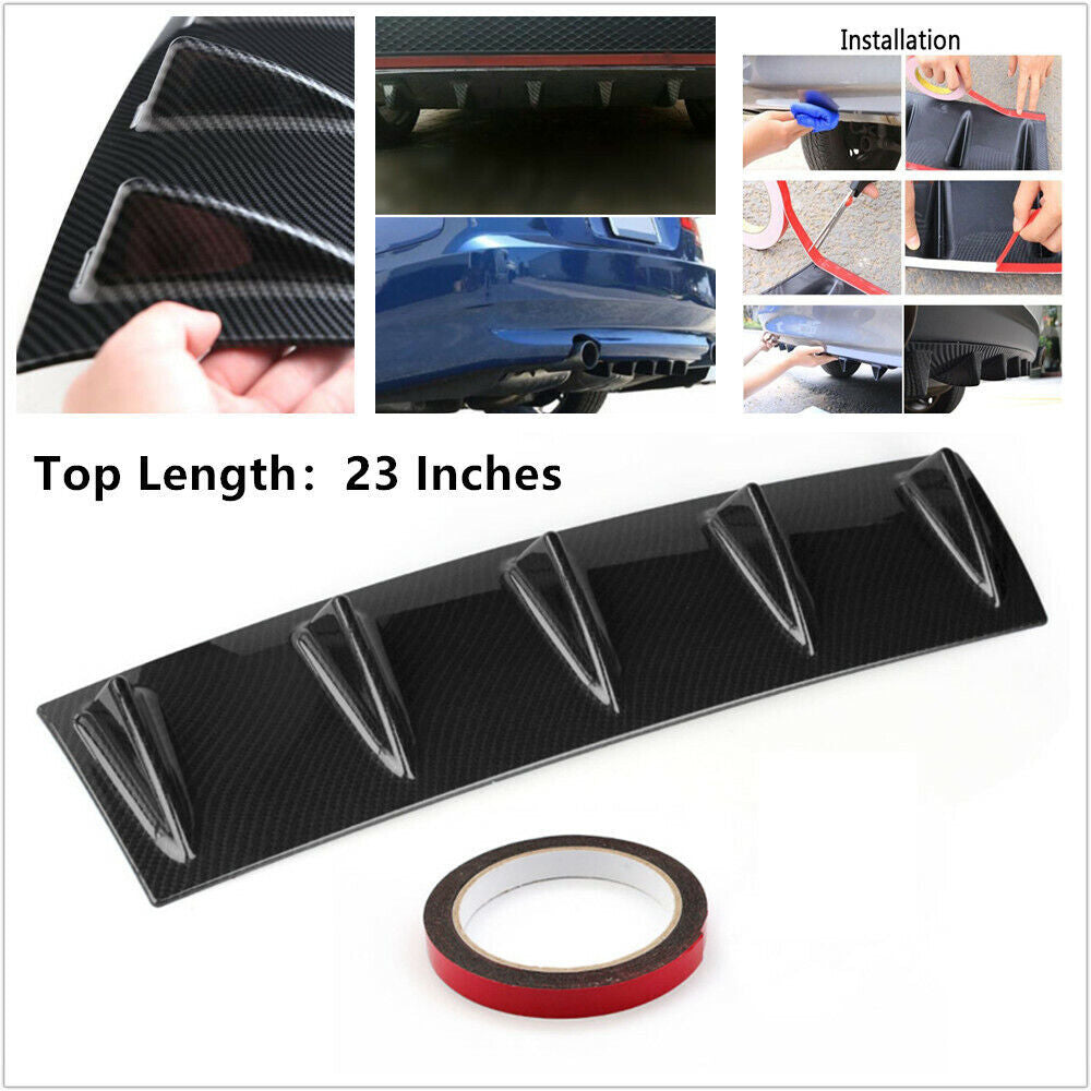 Carbon fiber ABS automotive SUV fin 5-wing diffuser rear bumper chassis parts - n