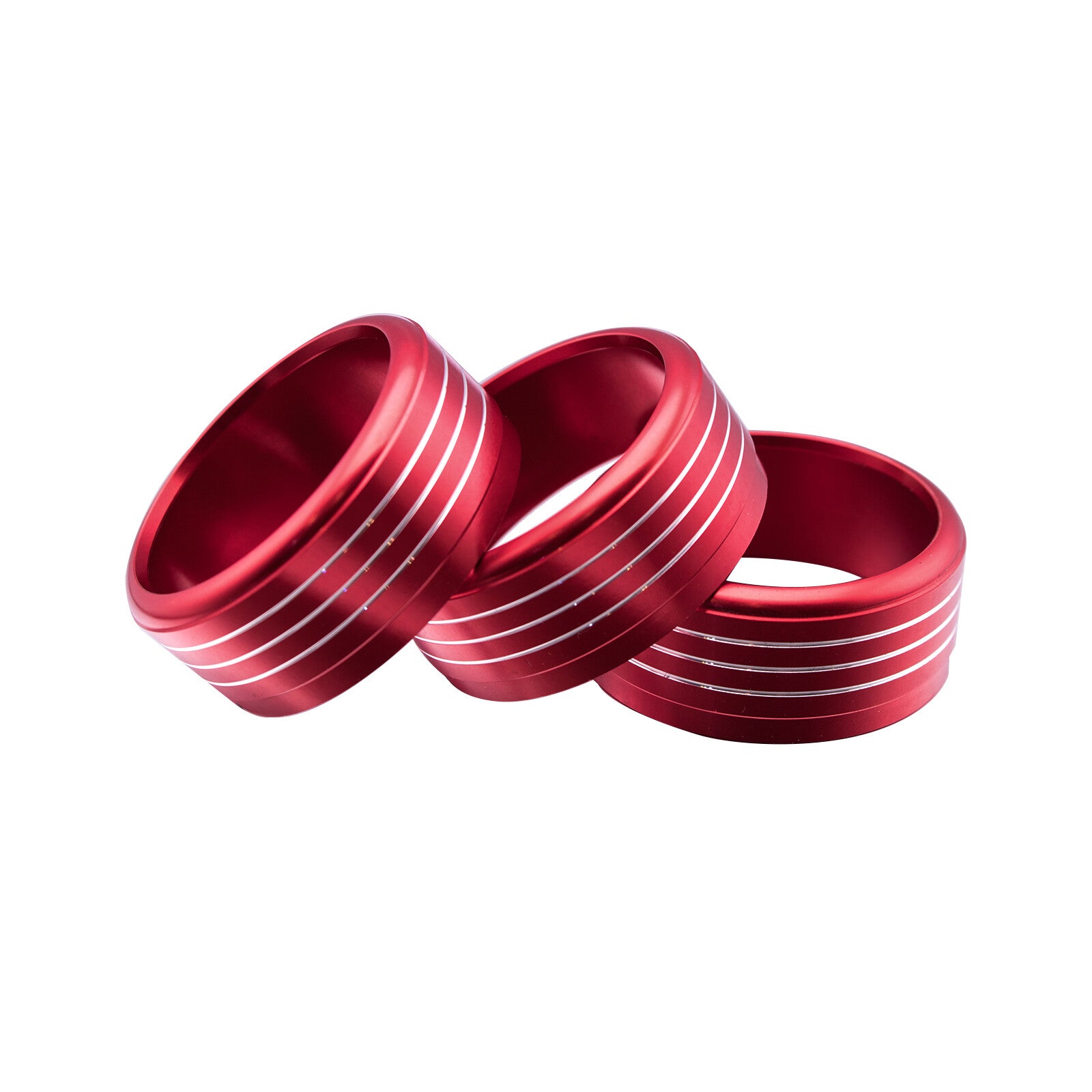 3x AC Climate Control Knob Ring Alloy Red Decor Covers for Subaru Imprea/WRX/STI