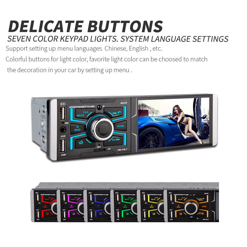 4.1-inch car radio, 1-in-1 MP5 player, 3 USB ports, high-power stereo Bluetooth link - n