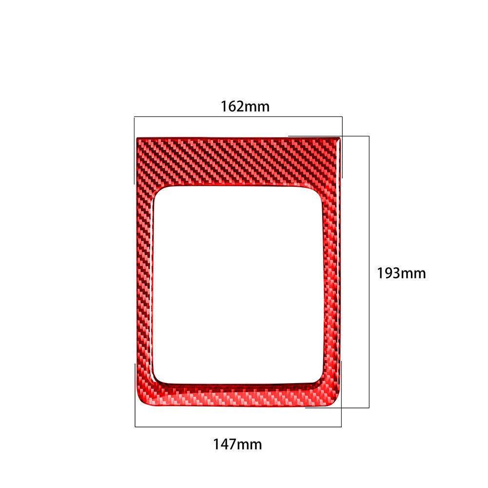 Red carbon fiber gear shift frame protector suitable for Mitsubishi Lancer 2008 - 2015