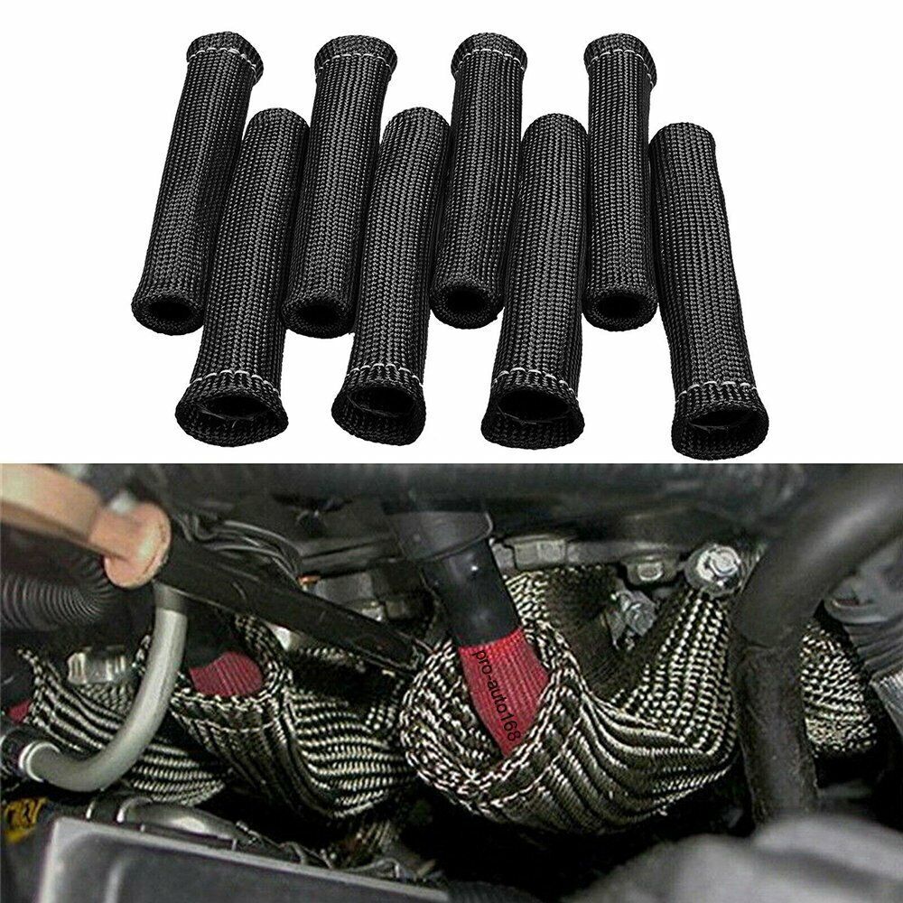 8Pcs Spark Plug Wire Heat Shield Boot Heat Shield Protector Sleeve Cover SBC BBC