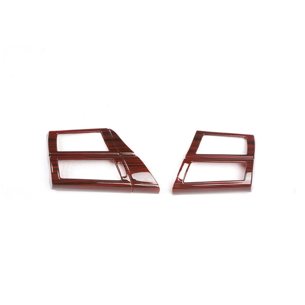 for BMW X5 2008-2013 Red Wood Grain Inner Console Side Outlet Vent Cover Trim 2P