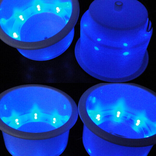4-Piece Automatic Cup Holder with 8 LED Blue Lights Suitable for Boats, Cars, and Campers n