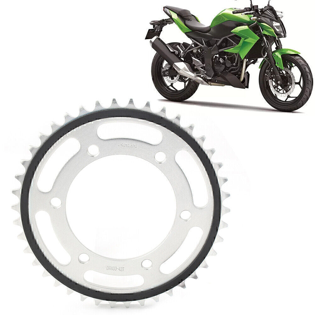 Fit for Kawasaki Z250 2015 16/ Z300 13-17 Motor Engine Chain Drive Rear Sprocket 42T Q