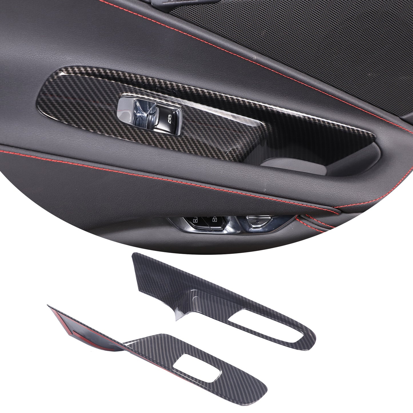 4-Pack ABS Carbon Fiber Exterior Door Handle Cover Trim for Tundra 2022-2023- v