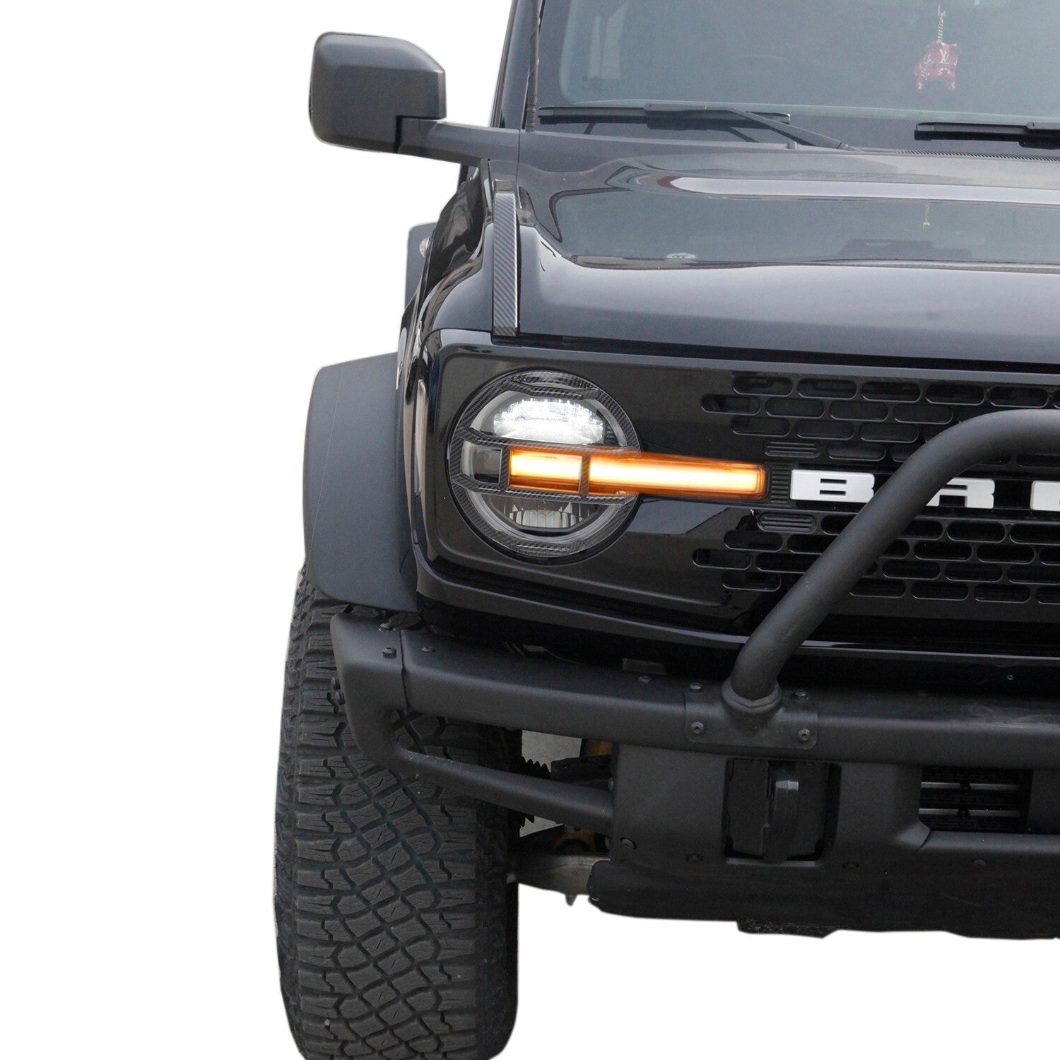 Carbon Fiber ABS Headlamp Trim  for ford  Bronco 2021-2023 Headlight Guard Cover