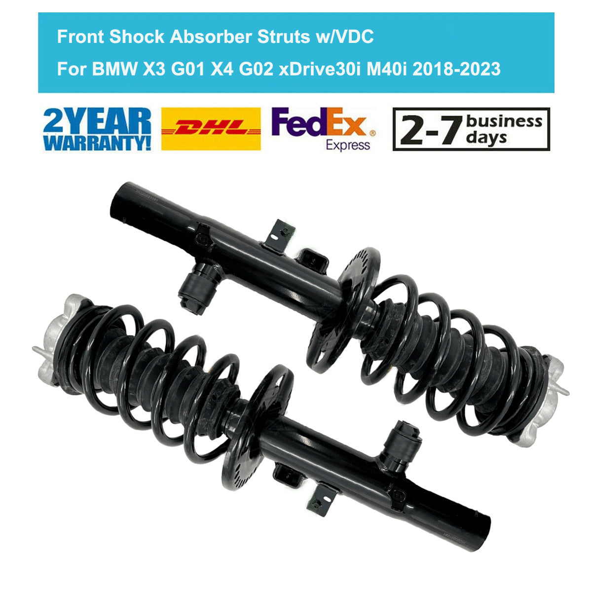 for BMW X3 G01 X4 G02 sDrive30i 2018-2023 Pair Front Shock Strut Assembly VDC