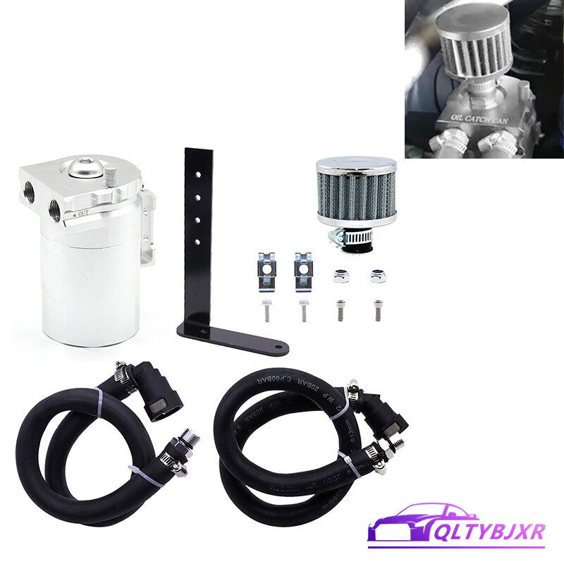 Oil Catch Can with Filter for 11-21Ford F150 5.0L 18-20 Expedition JLT Silver