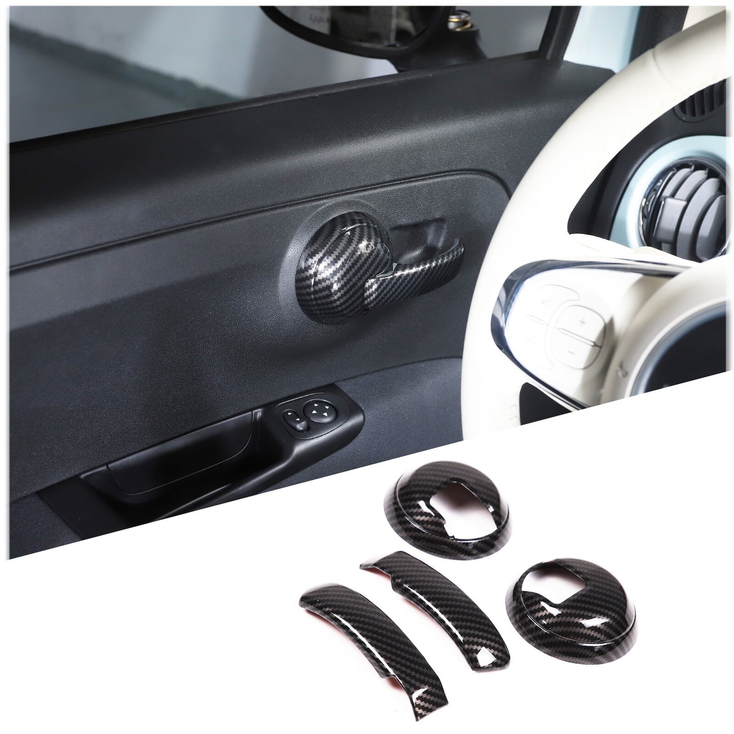 2PCS for Camry 2007-11 Carbon Fiber Interior Door Handle Cover Trim- v