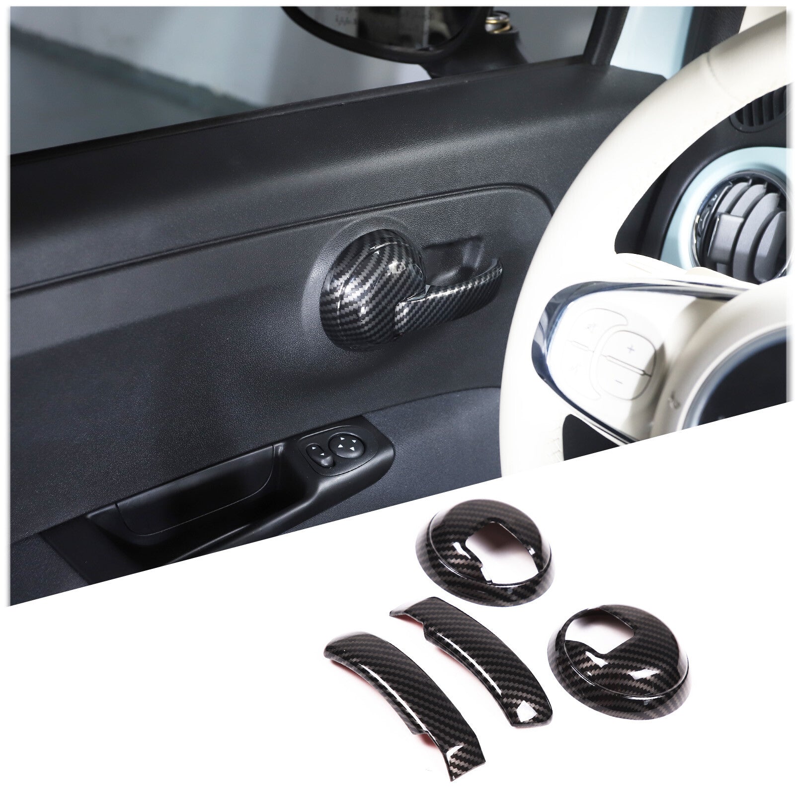 2PCS for Camry 2007-11 Carbon Fiber Interior Door Handle Cover Trim- v