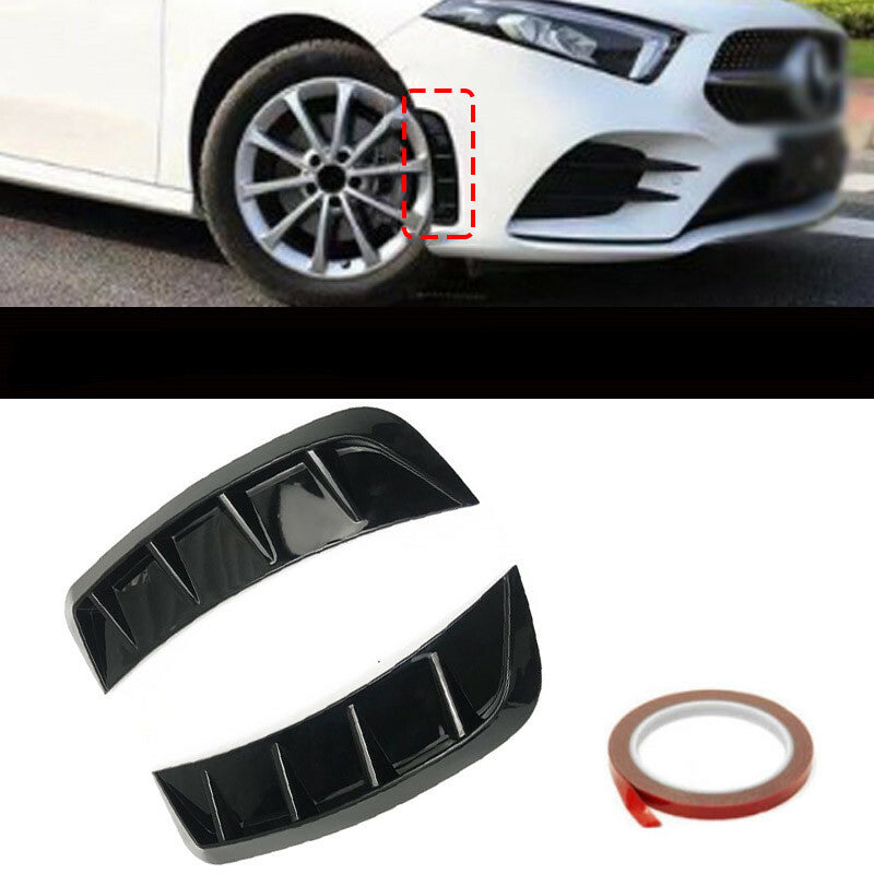 Car Air Flow Fender Side Vent Decoration Sticker Glossy Black Accessories