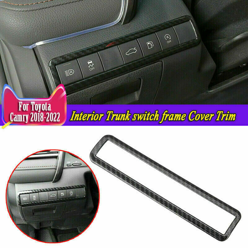 Carbon Fiber Interior Trunk Switch Frame Cover Trim for Toyota for Camry 2018-2022
