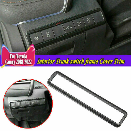 Carbon Fiber Interior Trunk Switch Frame Cover Trim for Toyota for Camry 2018-2022