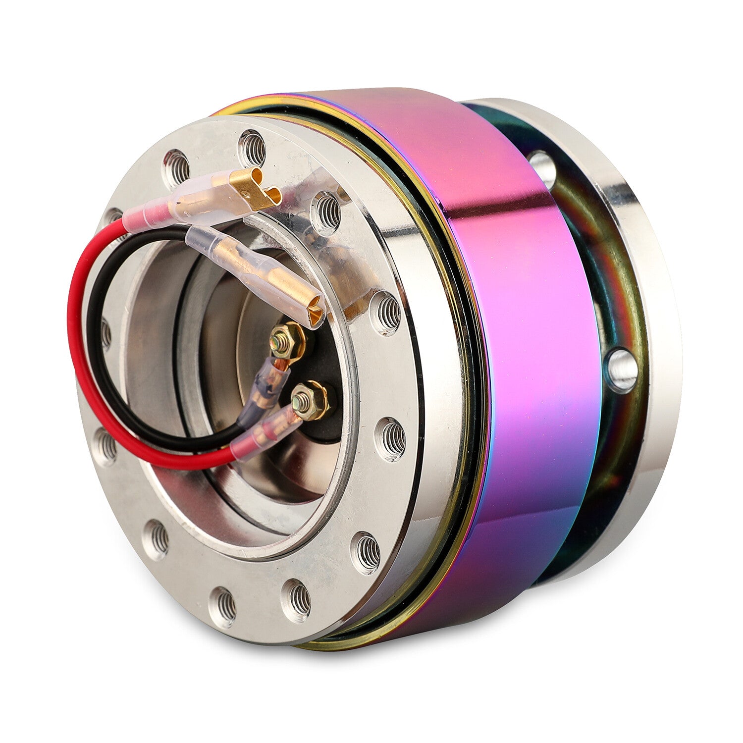 Universal Neo Chrome Steering Wheel Quick Release Hub Adapter Snap Off Boss Kit