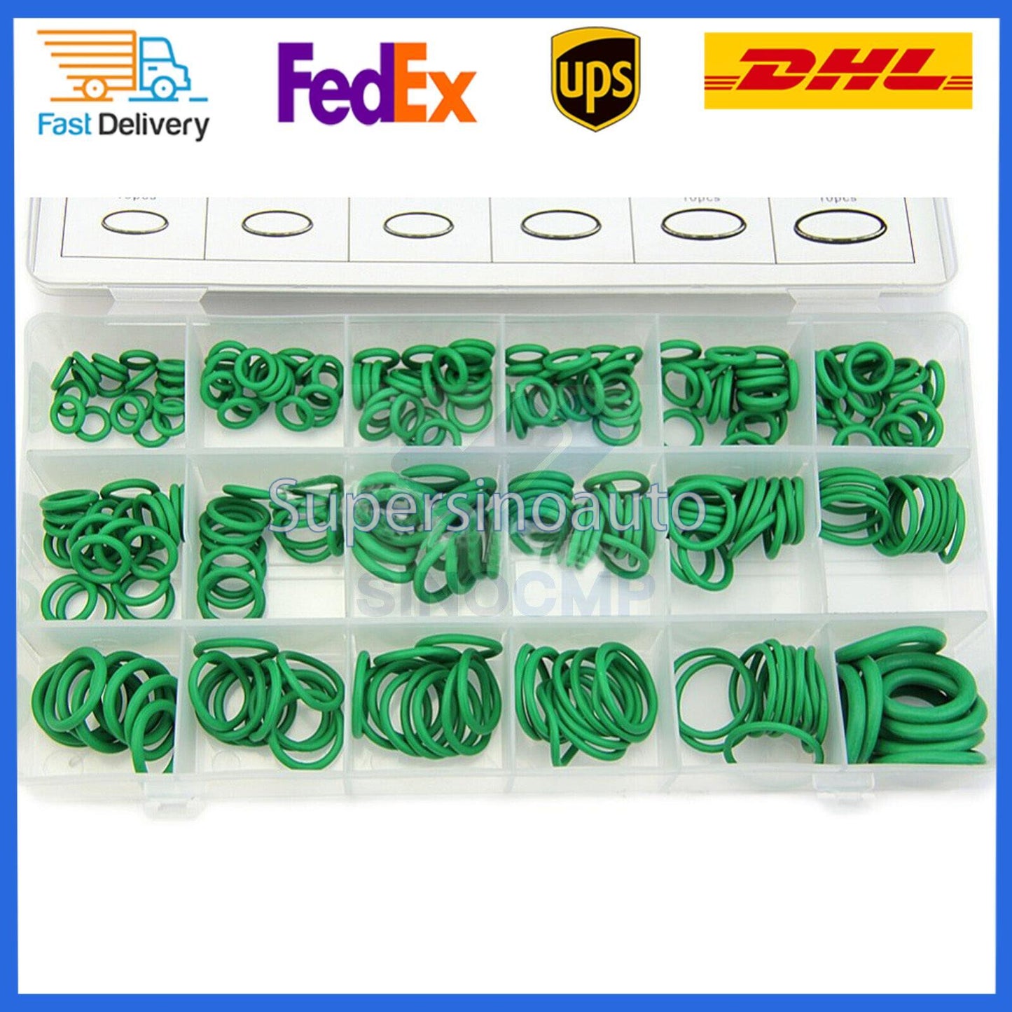 270pcs O-Ring Sealing Gasket 18 Sizes O-Rings Assortment Kit A/C Compressor HNBR