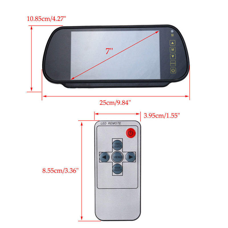 7-inch LCD car rearview mirror screen monitoring system + night vision backup camera - n
