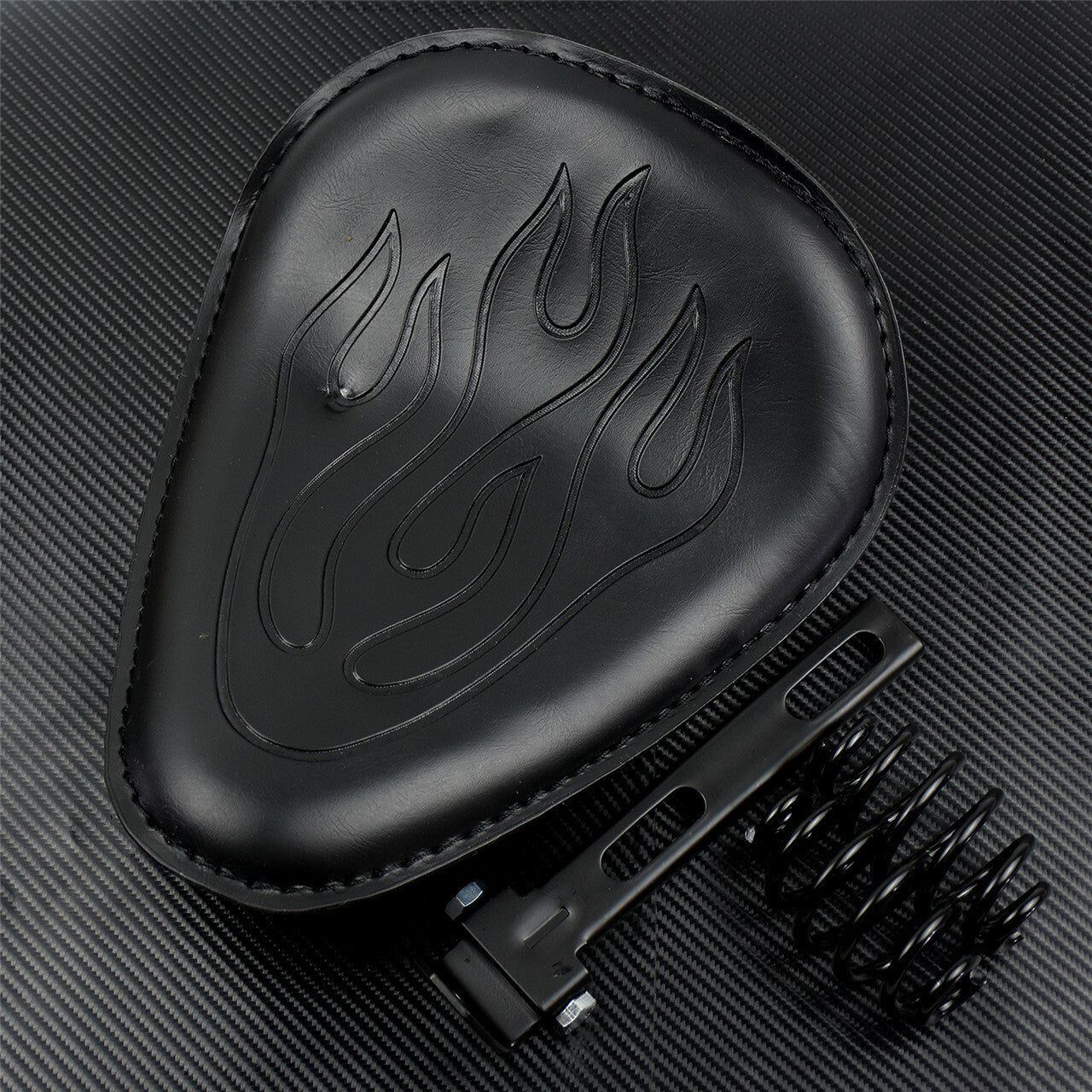 Black Flame Solo Driver for Seat w/ 3 Spring Mounting Kit Fit For Bobber Chopper