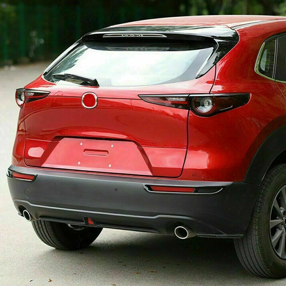 for Mazda CX-30 2020-2022 Carbon Fiber Rear Bumper Fog Light Frame Trims Cover
