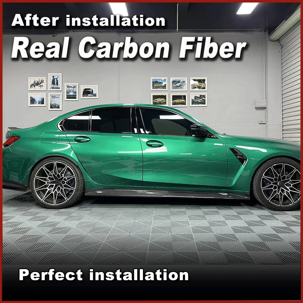 Fit for BMW G80 M3 2021-2024 REAL Carbon Fiber Side Skirt Extension Lip Spoiler