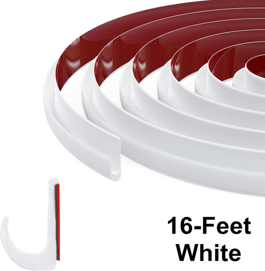 16FT White RV Rain Gutter Flexible PVC Drip Rail Molding with Self-Adhesive Q