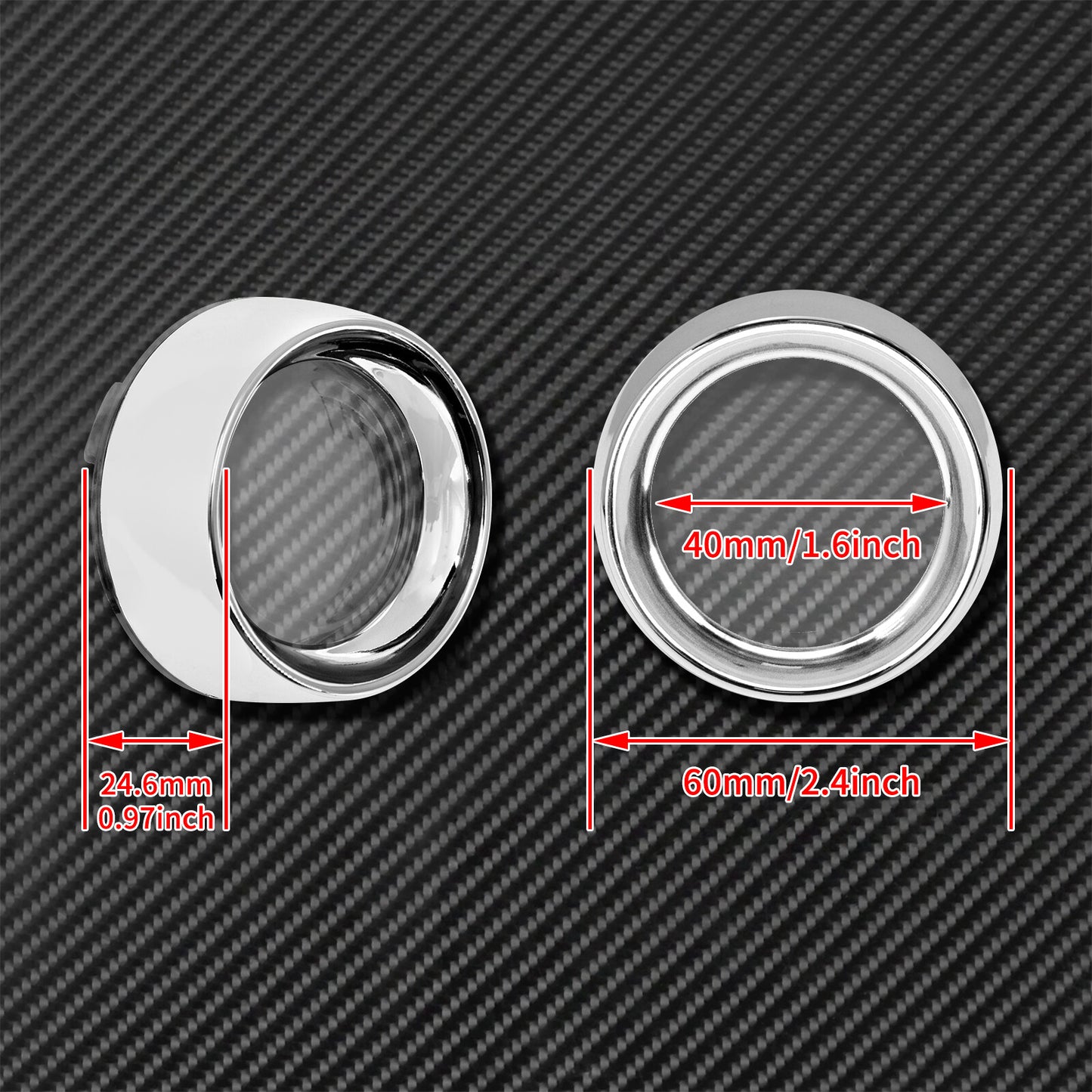 Chrome Clear Trim Ring Bullet Turn Signal Lens Cover Fit for Harley Softail Dyna Q